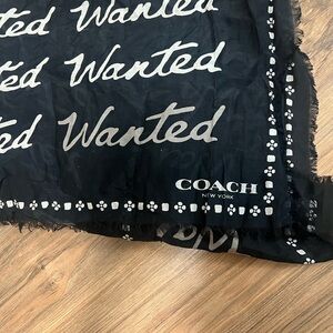 Coach Black and White 'Wanted' Graphic Fabric 53’x77’. Large